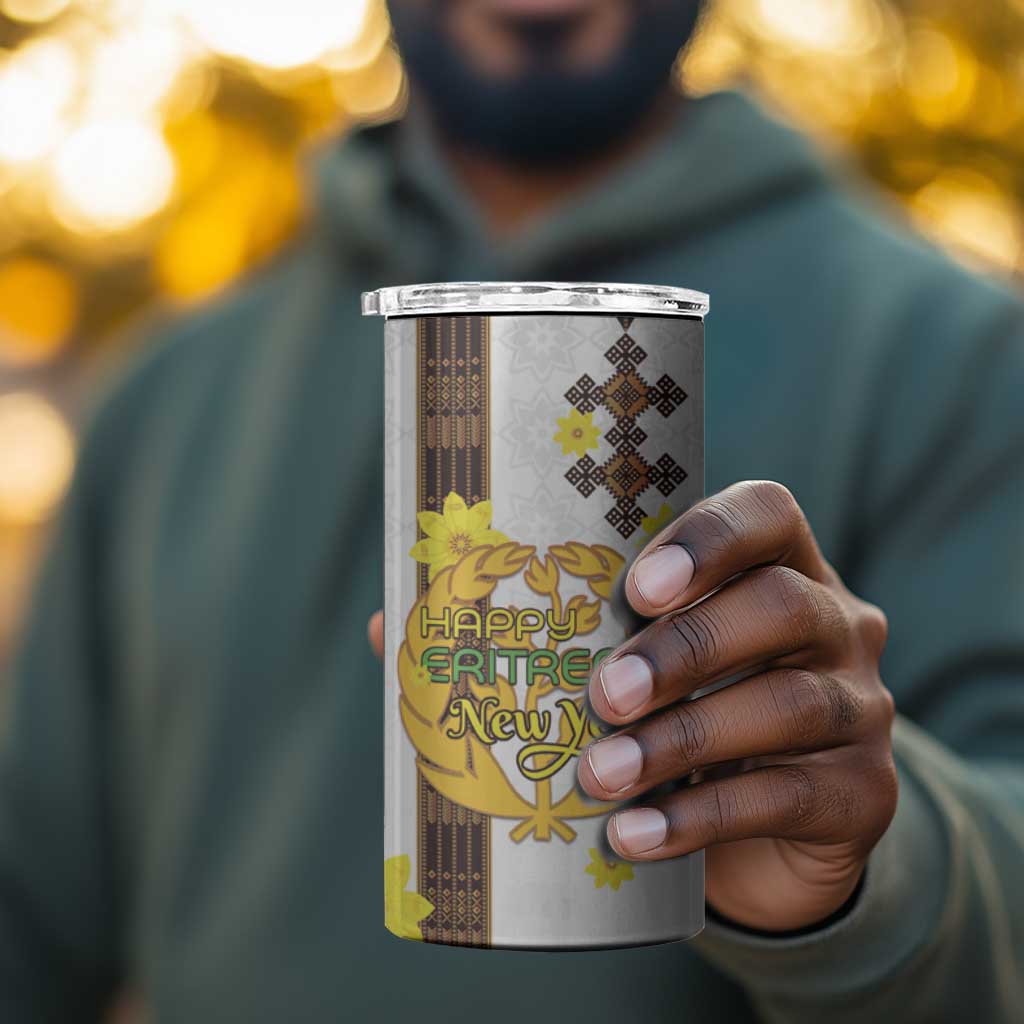 Melkam Enkutatash Eritrean 4 in 1 Can Cooler Tumbler Camel With Habesha Tilet Pattern - African Pride