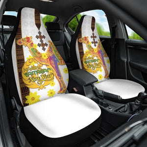 Melkam Enkutatash Eritrean Car Seat Cover Camel With Habesha Tilet Pattern - African Pride