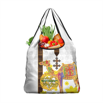 Melkam Enkutatash Eritrean Grocery Bag Camel With Habesha Tilet Pattern - African Pride