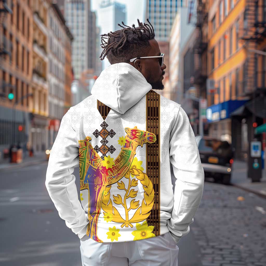 Melkam Enkutatash Eritrean Hoodie Camel With Habesha Tilet Pattern - African Pride