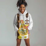 Melkam Enkutatash Eritrean Hoodie Dress Camel With Habesha Tilet Pattern - African Pride