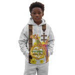 Melkam Enkutatash Eritrean Kid Hoodie Camel With Habesha Tilet Pattern - African Pride