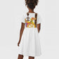 Melkam Enkutatash Eritrean Kid Short Sleeve Dress Camel With Habesha Tilet Pattern - African Pride