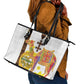 Melkam Enkutatash Eritrean Leather Tote Bag Camel With Habesha Tilet Pattern - African Pride