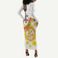 Melkam Enkutatash Eritrean Long Sleeve Bodycon Dress Camel With Habesha Tilet Pattern - African Pride