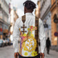 Melkam Enkutatash Eritrean Long Sleeve Button Shirt Camel With Habesha Tilet Pattern - African Pride
