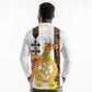 Melkam Enkutatash Eritrean Long Sleeve Polo Shirt Camel With Habesha Tilet Pattern - African Pride