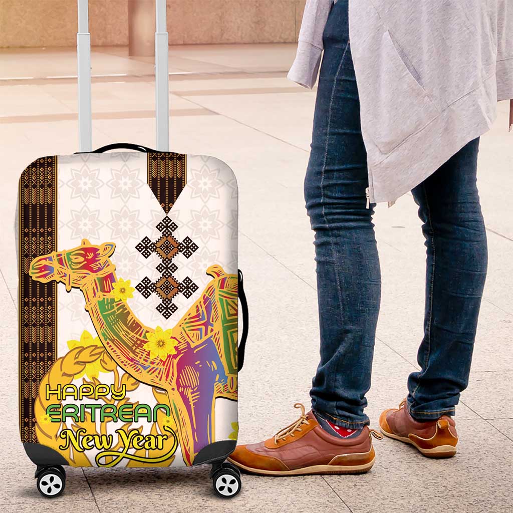 Melkam Enkutatash Eritrean Luggage Cover Camel With Habesha Tilet Pattern - African Pride