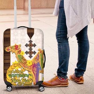 Melkam Enkutatash Eritrean Luggage Cover Camel With Habesha Tilet Pattern - African Pride