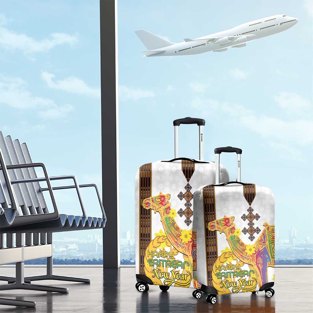 Melkam Enkutatash Eritrean Luggage Cover Camel With Habesha Tilet Pattern - African Pride