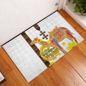 Melkam Enkutatash Eritrean Rubber Doormat Camel With Habesha Tilet Pattern - African Pride
