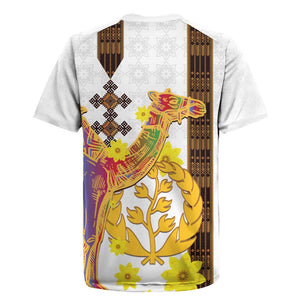 Melkam Enkutatash Eritrean Rugby Jersey Camel With Habesha Tilet Pattern - African Pride