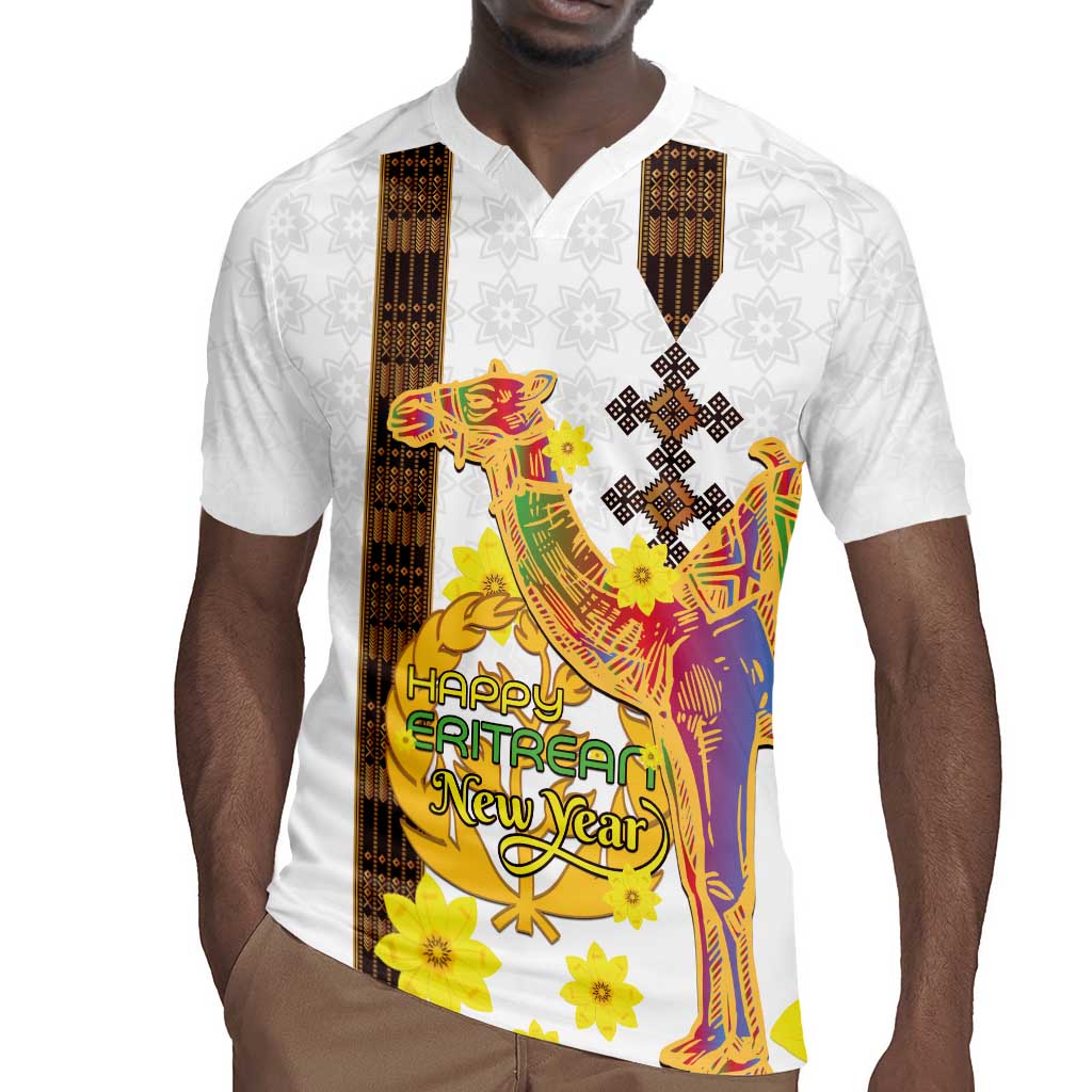 Melkam Enkutatash Eritrean Rugby Jersey Camel With Habesha Tilet Pattern - African Pride