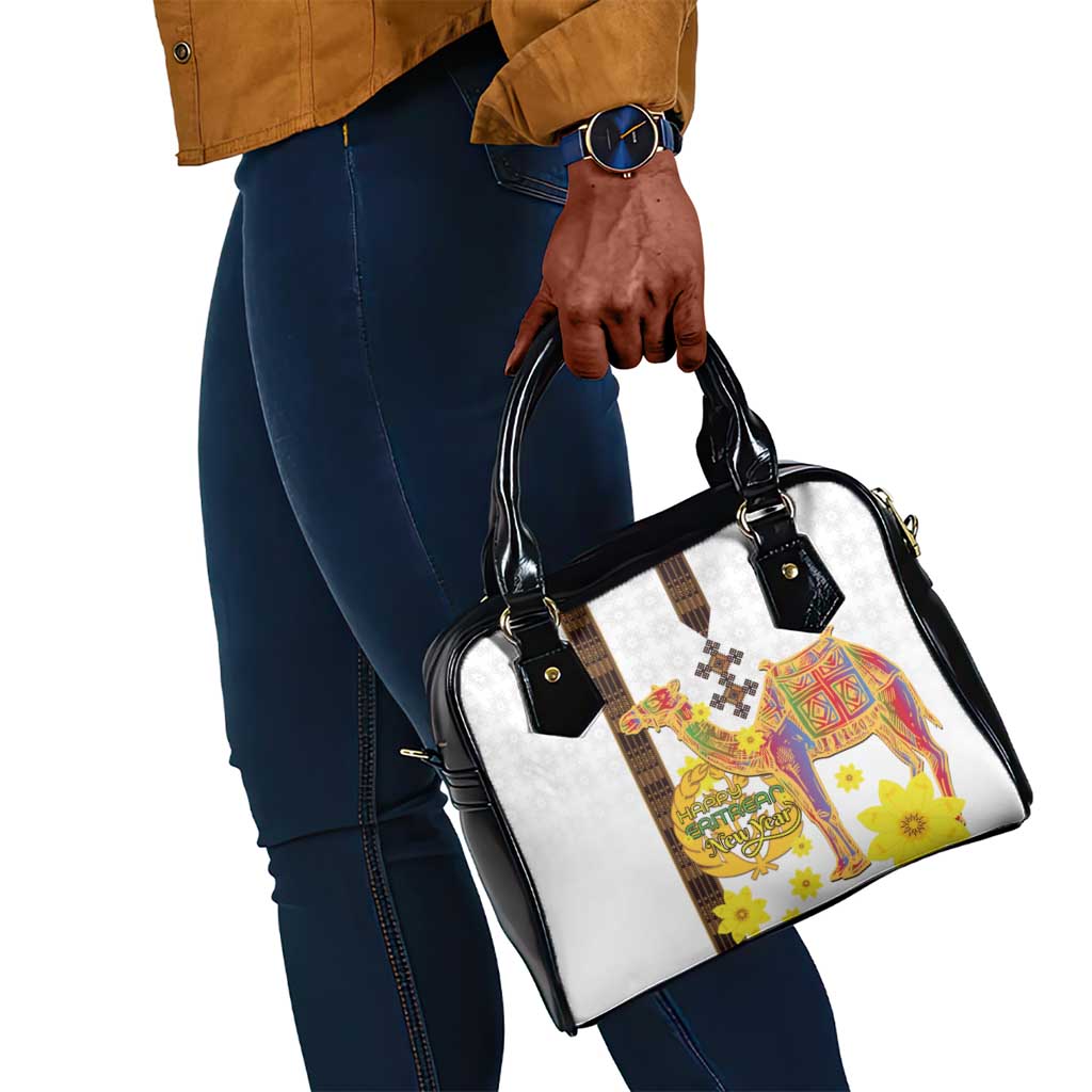 Melkam Enkutatash Eritrean Shoulder Handbag Camel With Habesha Tilet Pattern - African Pride