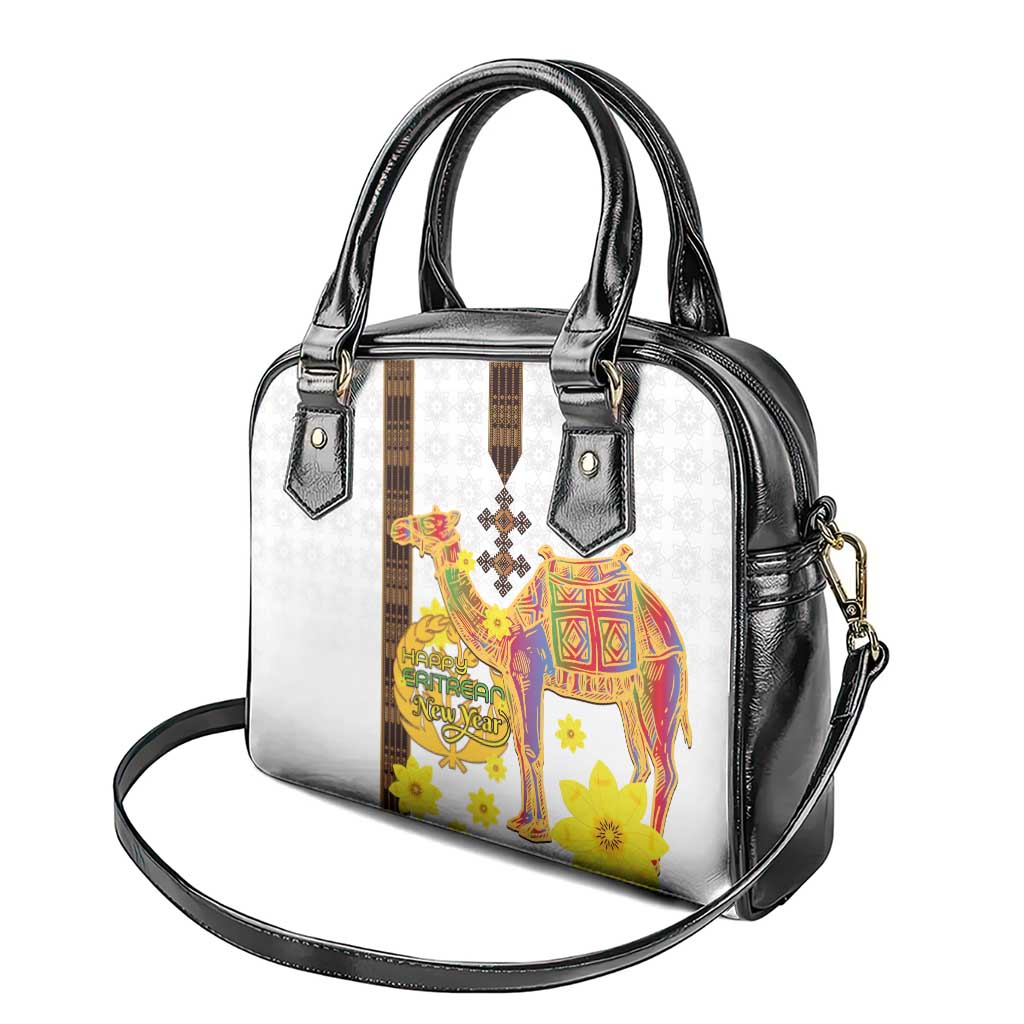 Melkam Enkutatash Eritrean Shoulder Handbag Camel With Habesha Tilet Pattern - African Pride