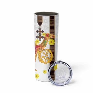 Melkam Enkutatash Eritrean Skinny Tumbler Camel With Habesha Tilet Pattern - African Pride