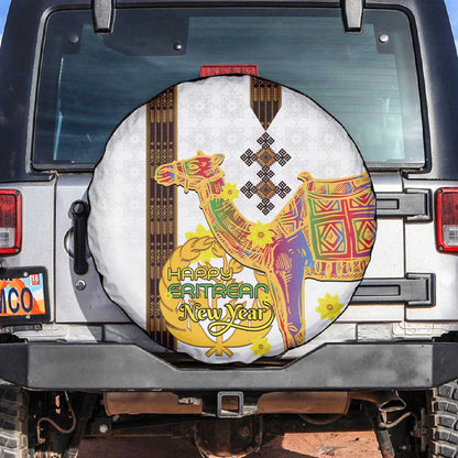 Melkam Enkutatash Eritrean Spare Tire Cover Camel With Habesha Tilet Pattern - African Pride