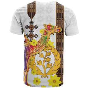 Melkam Enkutatash Eritrean T shirt Camel With Habesha Tilet Pattern - African Pride