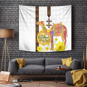 Melkam Enkutatash Eritrean Tapestry Camel With Habesha Tilet Pattern - African Pride