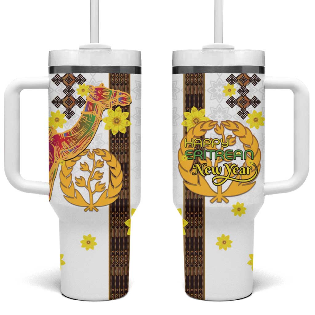 Melkam Enkutatash Eritrean Tumbler With Handle Camel With Habesha Tilet Pattern - African Pride