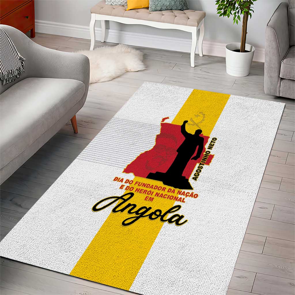 Real Aangola Rug Dia dos Herois Nacionais de Angola Area Rug 17 de Setembro by African Pride