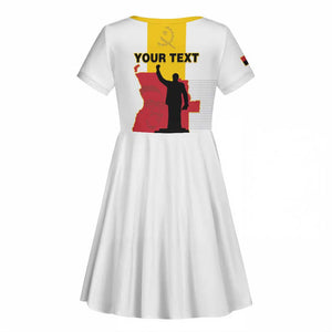 Personalized Dia dos Herois Nacionais de Angola Kid Short Sleeve Dress 17 de Setembro - African Pride