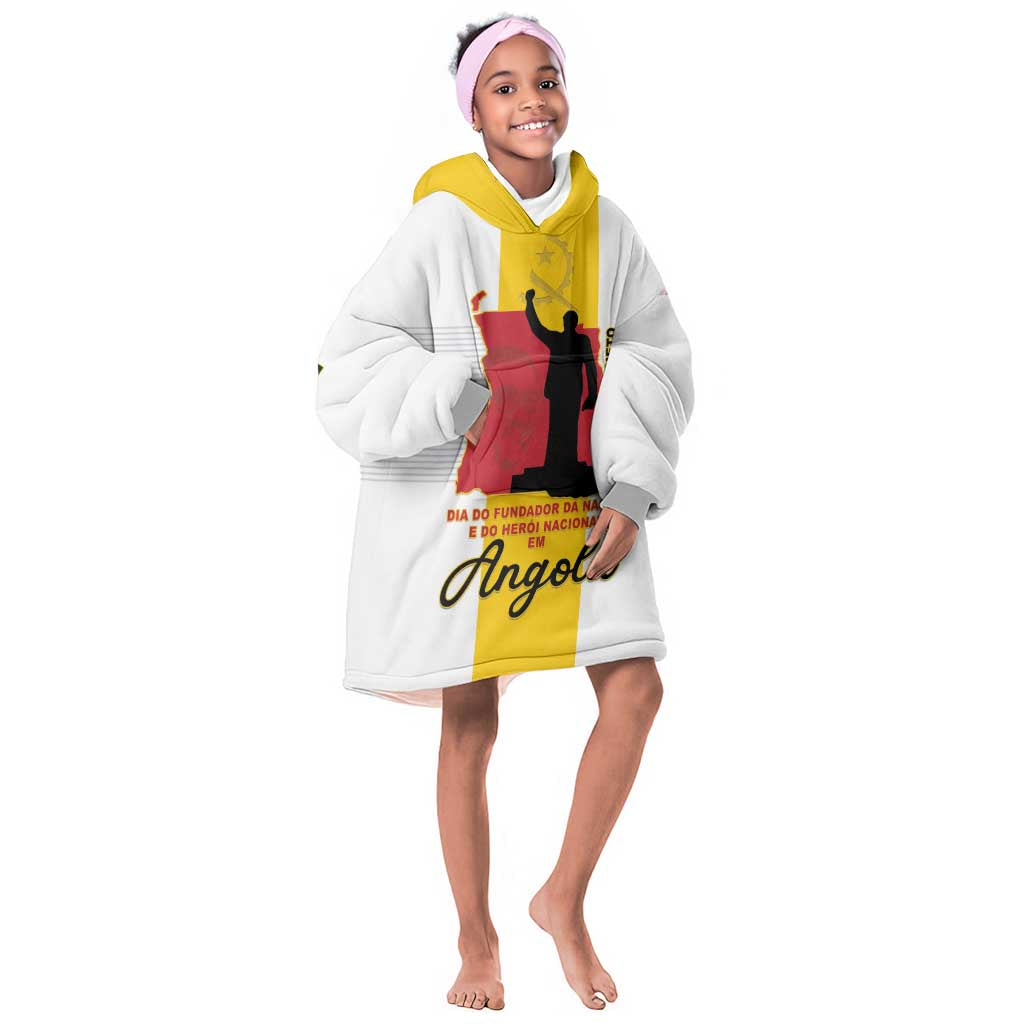 Personalized Dia dos Herois Nacionais de Angola Kid Wearable Blanket Hoodie 17 de Setembro - African Pride