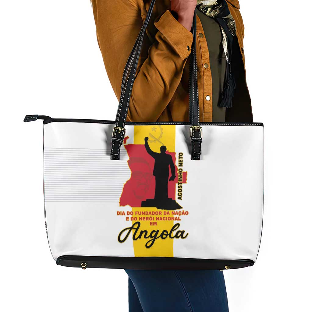 Dia dos Herois Nacionais de Angola Leather Tote Bag 17 de Setembro - African Pride