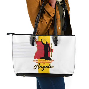 Dia dos Herois Nacionais de Angola Leather Tote Bag 17 de Setembro - African Pride