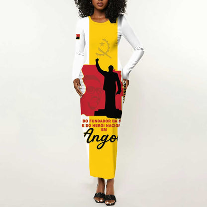 Personalized Dia dos Herois Nacionais de Angola Long Sleeve Bodycon Dress 17 de Setembro - African Pride