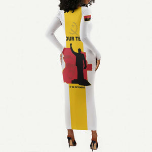 Personalized Dia dos Herois Nacionais de Angola Long Sleeve Bodycon Dress 17 de Setembro - African Pride