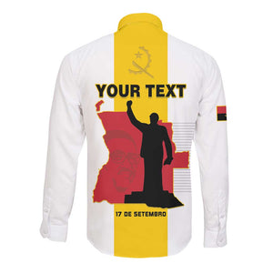 Personalized Dia dos Herois Nacionais de Angola Long Sleeve Button Shirt 17 de Setembro - African Pride