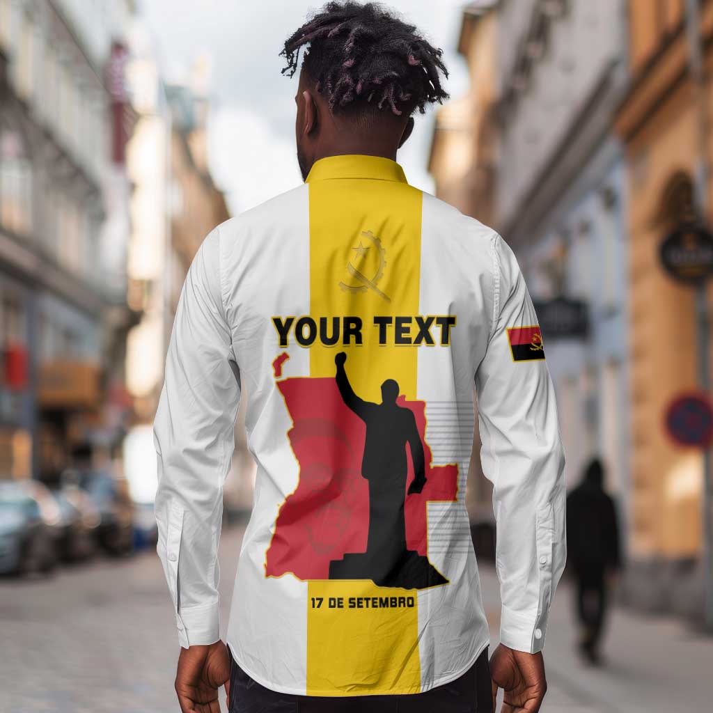 Personalized Dia dos Herois Nacionais de Angola Long Sleeve Button Shirt 17 de Setembro - African Pride