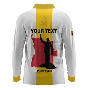 Personalized Dia dos Herois Nacionais de Angola Long Sleeve Polo Shirt 17 de Setembro - African Pride