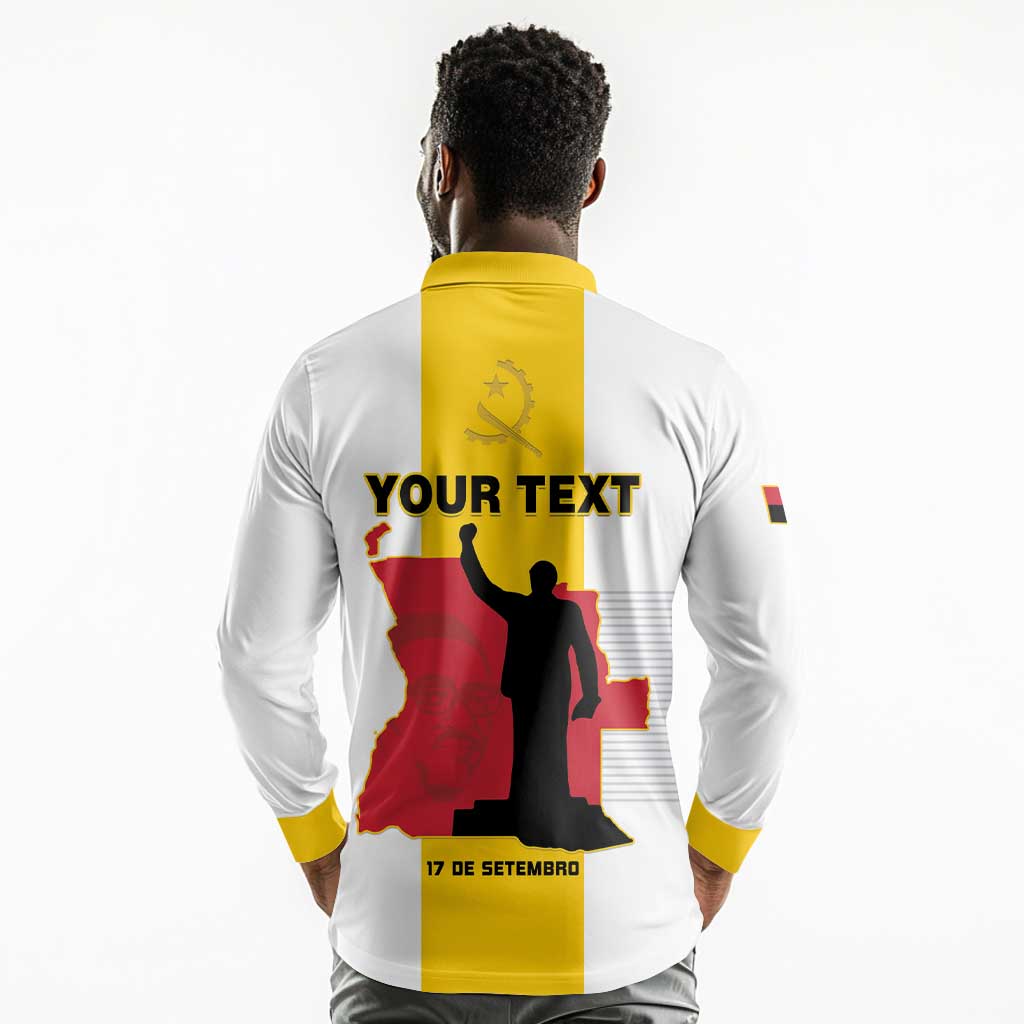 Personalized Dia dos Herois Nacionais de Angola Long Sleeve Polo Shirt 17 de Setembro - African Pride