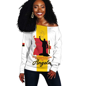 Personalized Dia dos Herois Nacionais de Angola Off Shoulder Sweater 17 de Setembro - African Pride