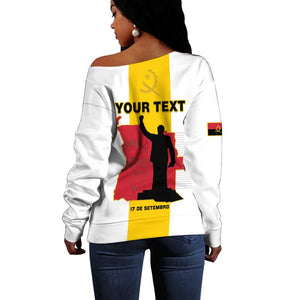 Personalized Dia dos Herois Nacionais de Angola Off Shoulder Sweater 17 de Setembro - African Pride