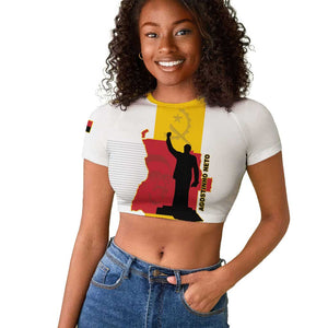 Personalized Dia dos Herois Nacionais de Angola Raglan Cropped T shirt 17 de Setembro - African Pride