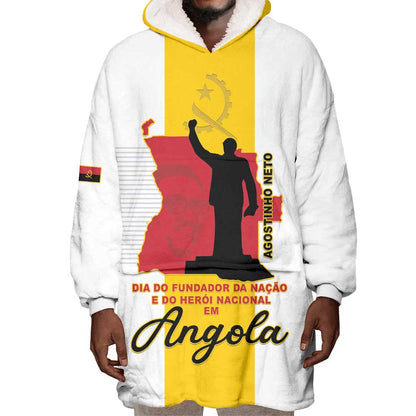 Personalized Dia dos Herois Nacionais de Angola Wearable Blanket Hoodie 17 de Setembro - African Pride