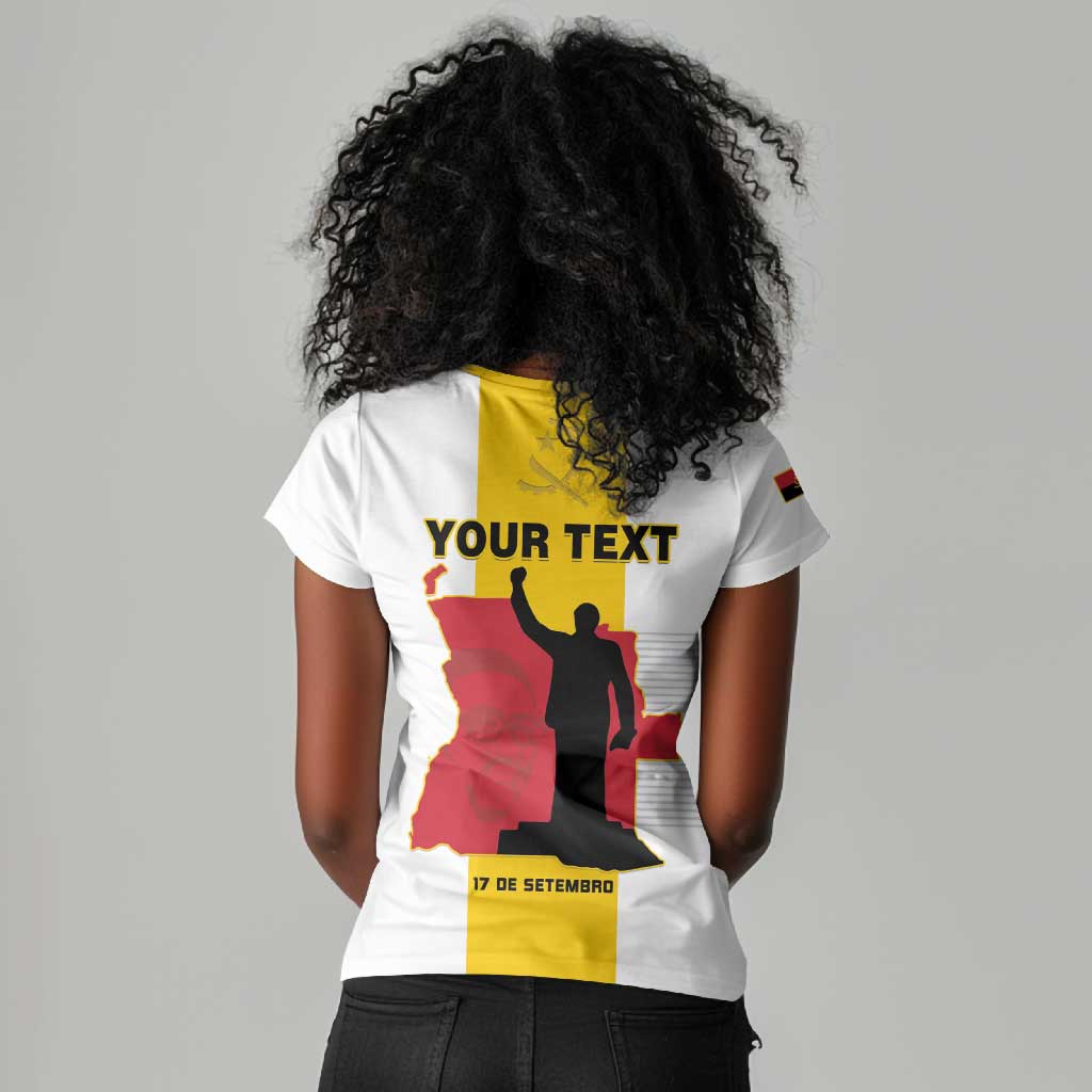 Personalized Dia dos Herois Nacionais de Angola Women V-Neck T-Shirt 17 de Setembro - African Pride