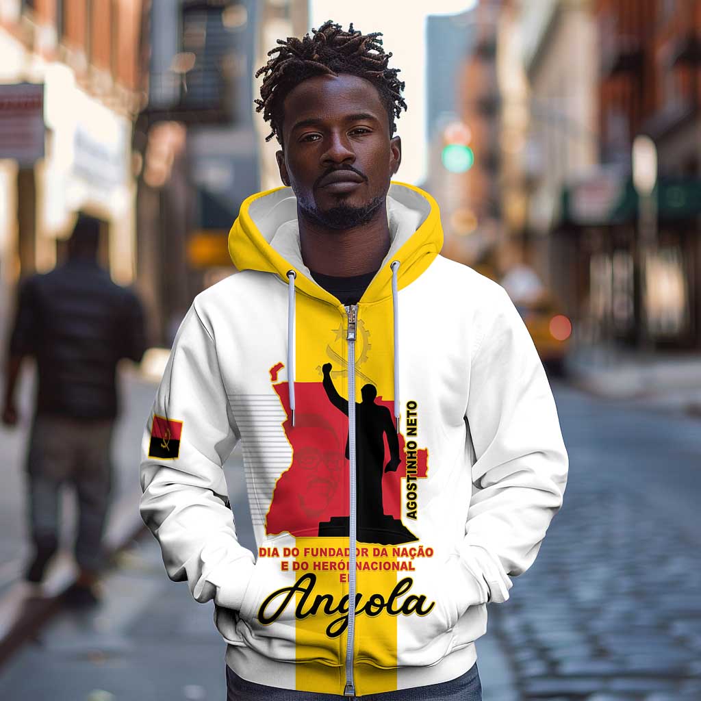 Personalized Dia dos Herois Nacionais de Angola Zip Hoodie 17 de Setembro - African Pride
