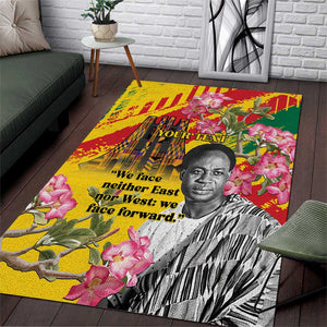 Personalized Ghana Kwame Nkrumah Memorial Day Area Rug Mausoleum Impala Lily - African Pride