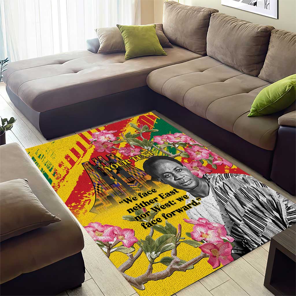 Personalized Ghana Kwame Nkrumah Memorial Day Area Rug Mausoleum Impala Lily - African Pride