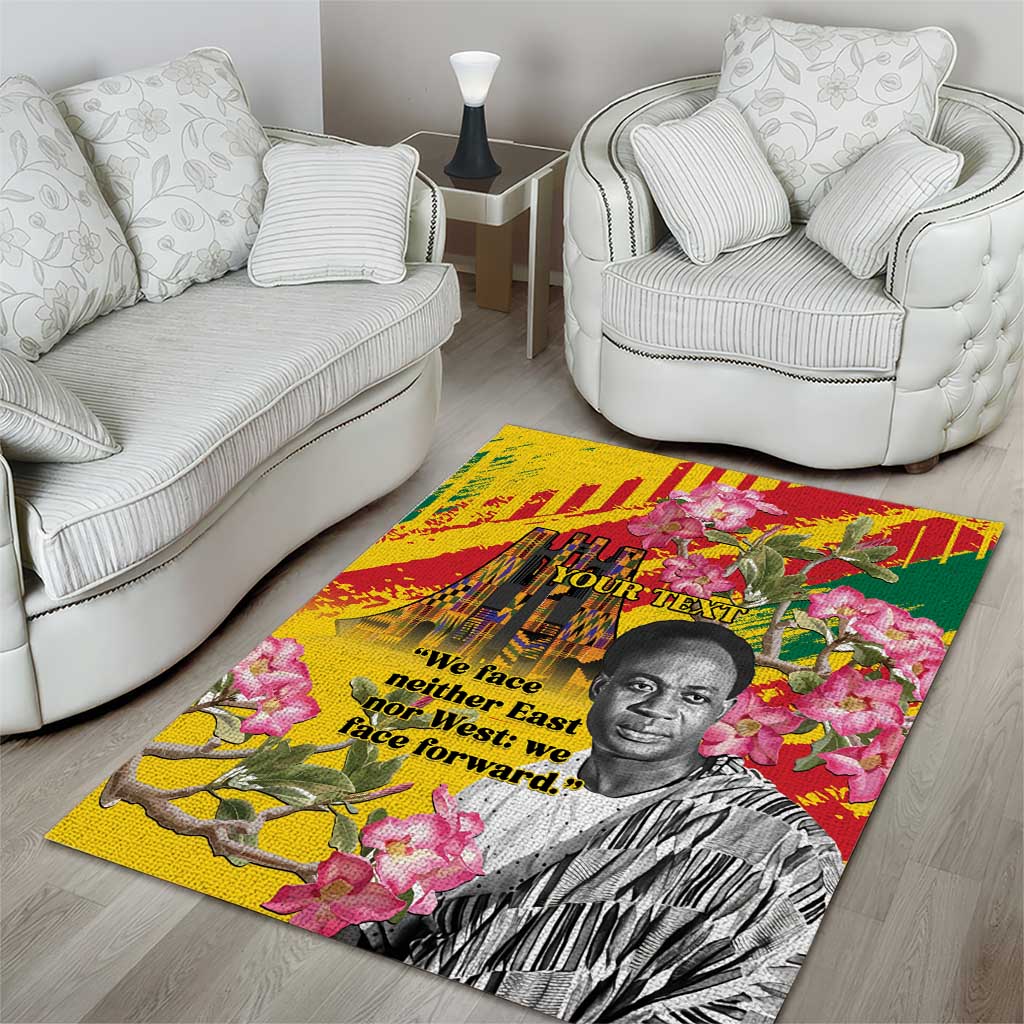 Personalized Ghana Kwame Nkrumah Memorial Day Area Rug Mausoleum Impala Lily - African Pride