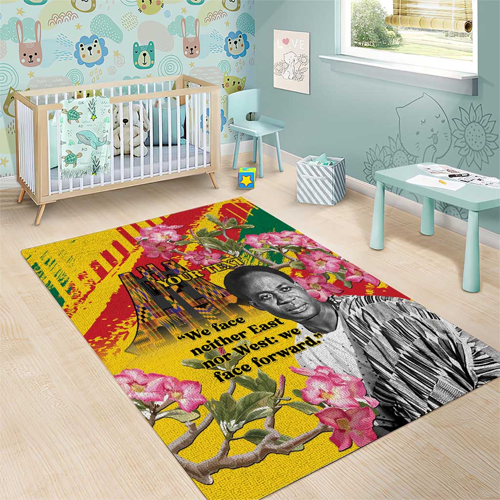 Personalized Ghana Kwame Nkrumah Memorial Day Area Rug Mausoleum Impala Lily - African Pride