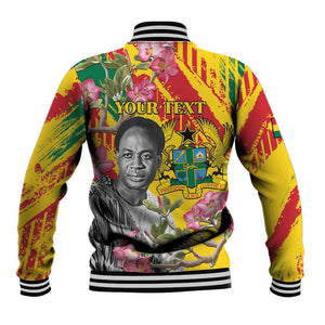 Personalized Ghana Kwame Nkrumah Memorial Day Baseball Jacket Mausoleum Impala Lily - African Pride