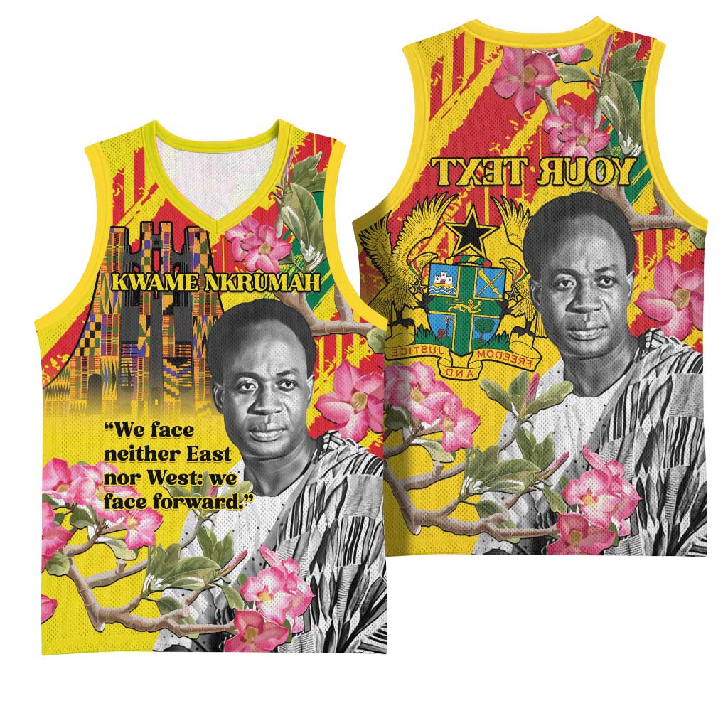 Personalized Ghana Kwame Nkrumah Memorial Day Basketball Jersey Mausoleum Impala Lily - African Pride