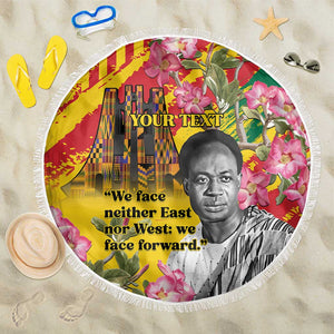 Personalized Ghana Kwame Nkrumah Memorial Day Beach Blanket Mausoleum Impala Lily - African Pride