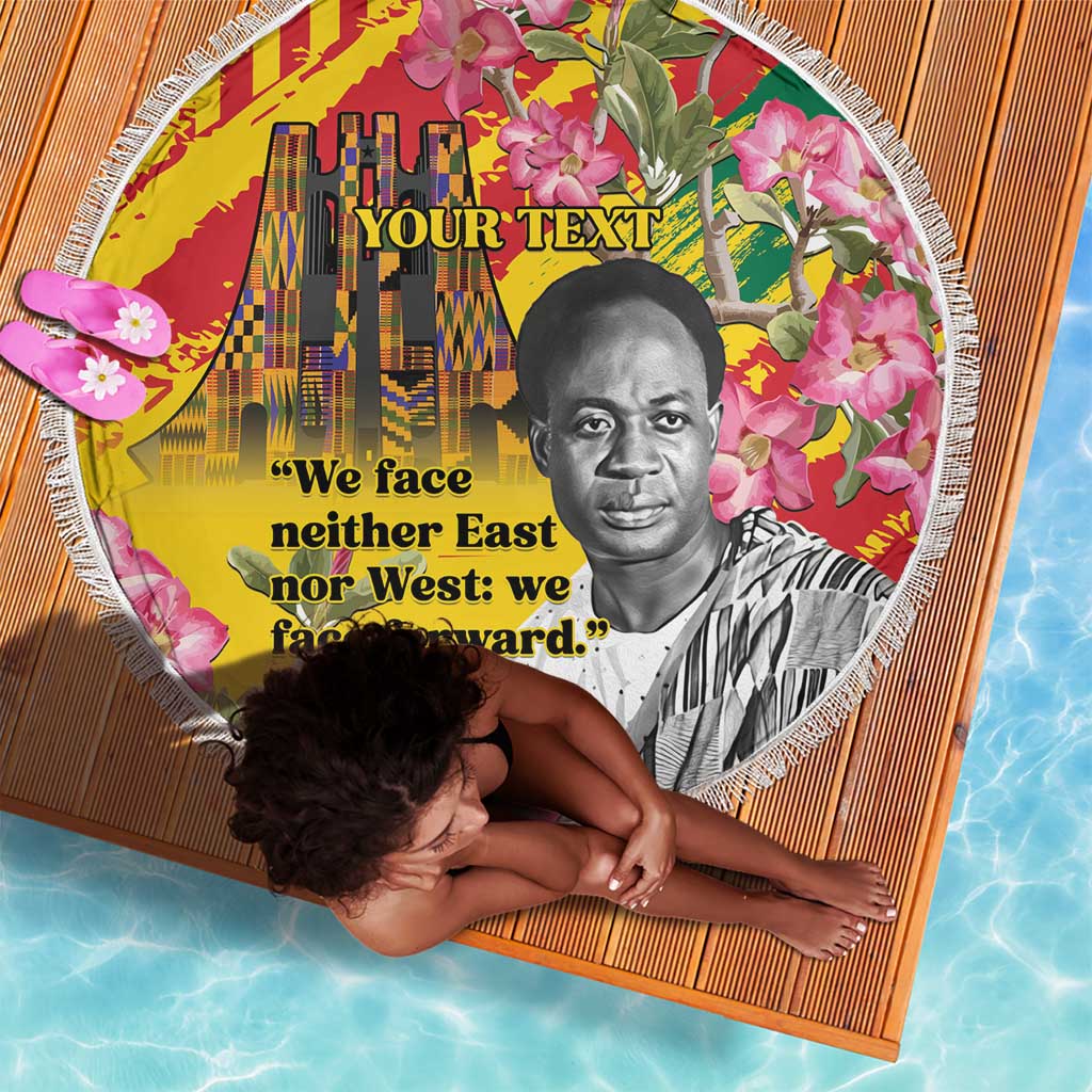 Personalized Ghana Kwame Nkrumah Memorial Day Beach Blanket Mausoleum Impala Lily - African Pride