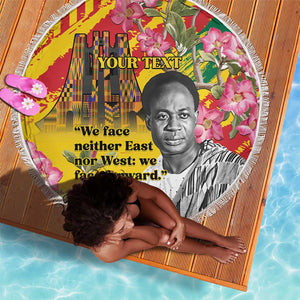 Personalized Ghana Kwame Nkrumah Memorial Day Beach Blanket Mausoleum Impala Lily - African Pride